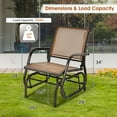 thumbnail image 7 of Topbuy 2-Piece Outdoor Single Glider Chair Rocking Seating Lounging Chair with Armrest Brown, 7 of 7