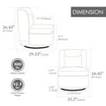 thumbnail image 2 of Wide Modern Chenille Cushioned Armless Chair in Soft Beige, 360° Swivel Design with Pillow, Sturdy Metal Base, Comfortable Accent Seat, 2 of 8