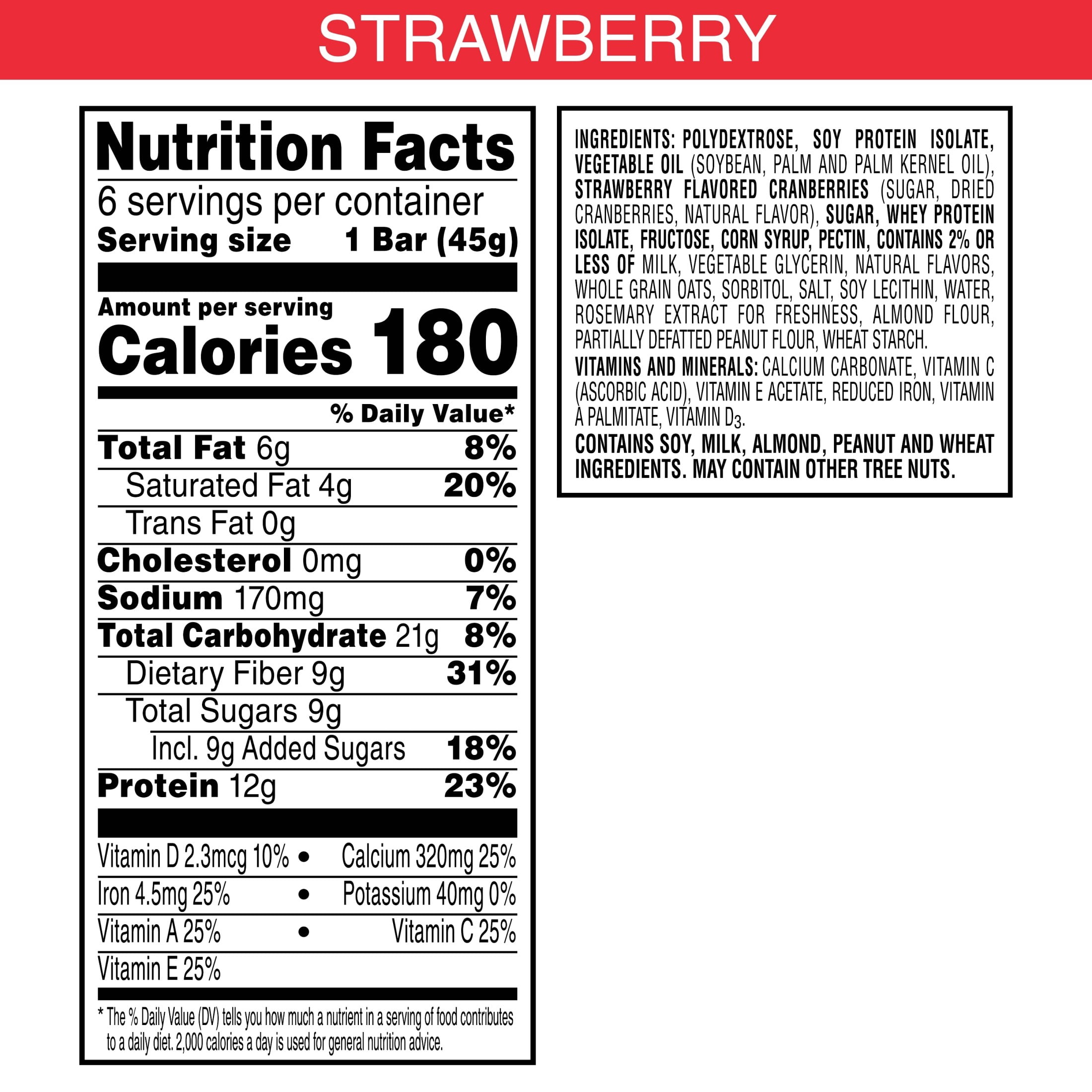 (2 pack) Special K Bar Strawberry Chewy Protein Meal Bars, 12g Protein Snacks, 9.5 oz, 6 Count