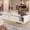 White+Gold, variant on Advwin Wall Mount Salon Station for Hair Stylist, Floating Barber Station with Storage, 2 Drawers & 3 Tool Holders, Modern Professional Salon Cabinet for Barber Shop, Spa & Home, Black+Gold Accent