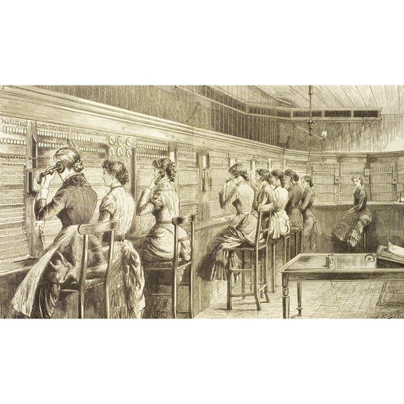 Posterazzi DPI1858960 The British Telephone Exchange in London 1883 From The Graphic September 1 1883 Poster Print, 19 x 11