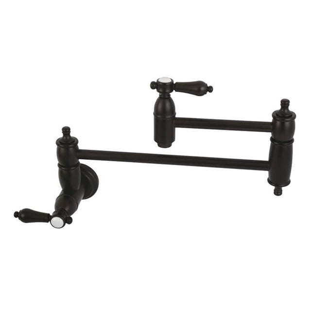 Kingston KS3105BAL Heirloom Wall Mount Pot Filler Kitchen Faucet, Oil Rubbed Bronze
