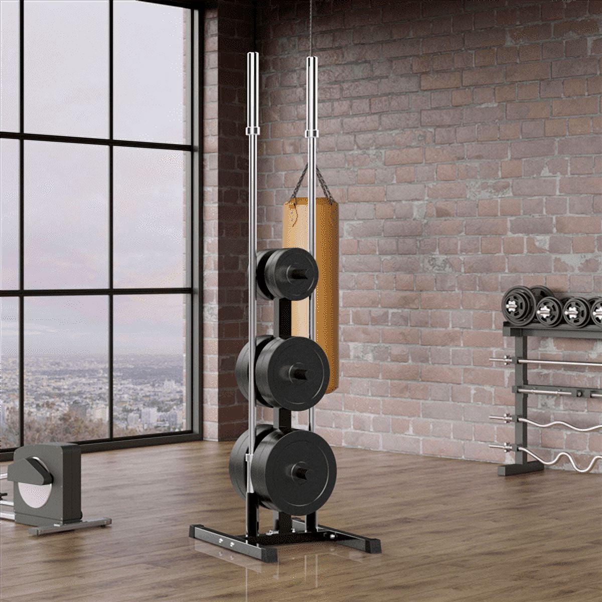 Renwick 2 inches Olympic Weight Plate and Barbell Storage Tree Stand Rack