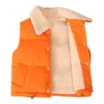 thumbnail image 4 of GYRATEDREAM Toddler Boys Girls Puffer Cotton Vest Lightweight Sleeveless Button Jackets Winter Fall Vests Quilted Coat for 2-3Y Orange, 4 of 9