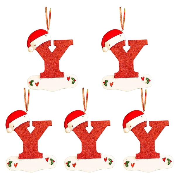 Fiudx Colgante de Letra Navideña, Diseño de Nombre Personalizado para Escribir, Decoración Navideña Acrílica Festiva para Árbol de Navidad, Regalo Significativo para Familiares y Amigos, Juego de 5 P
