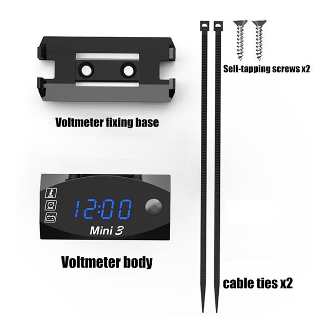 Reloj Electrónico De Motocicleta Reloj electrónico de motocicleta de 12 V Pantalla digital 3 en 1 a prueba de polvo (azul) Likrtyny Accesorios para autos y motos