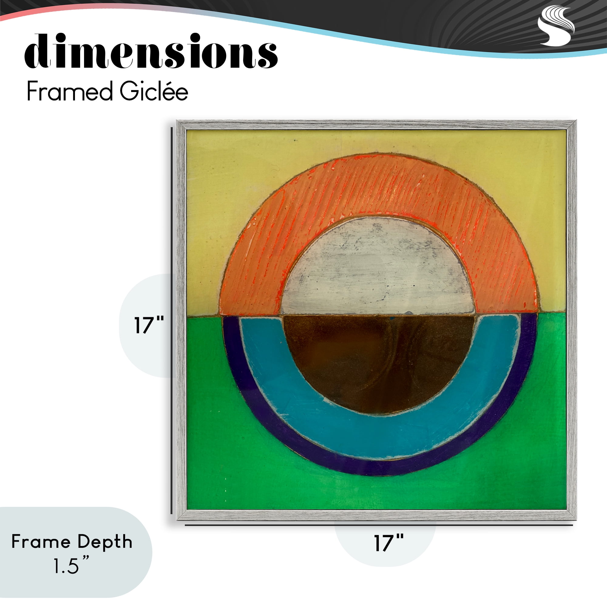 Stupell Industries Balanced Circle Symmetry Gray Framed Giclee Art, design by Matthew Finger