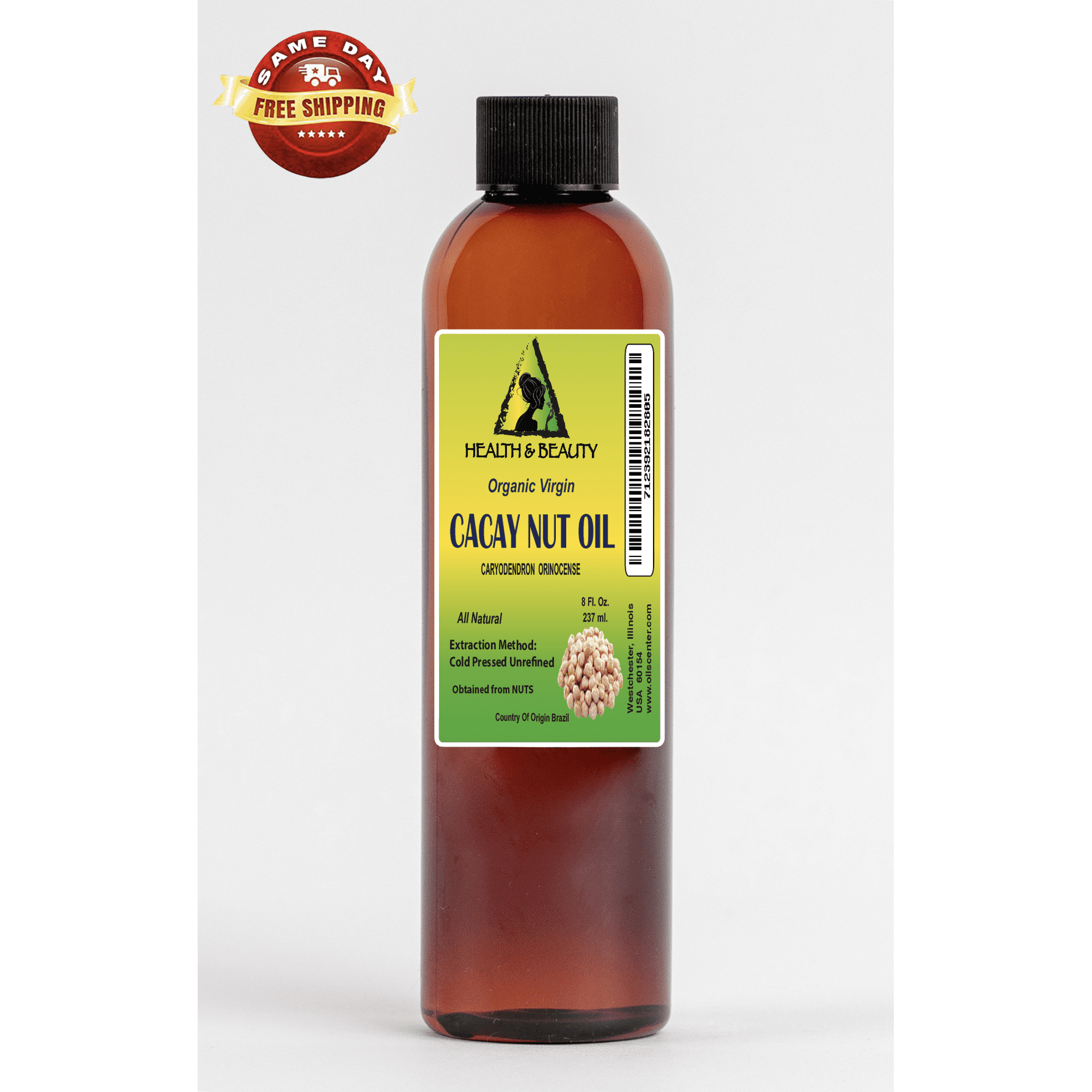 Cacay Nut / Kahai Oil Unrefined Virgin Organic Carrier Cold Pressed 100% Pure 8 oz