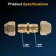 thumbnail image 2 of Ofertas Únicas 2 Pcs Accesorios de Tubería de Latón para Aire Acondicionado 3/8"x3/8" Conectores de Tubería AC con Tuercas de Flare HVAC Conectores de Junta de Extensión de Tubería de Latón, 2 of 7