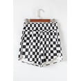 thumbnail image 5 of ZhiHiMeRi Women's Black Plaid Casual Shorts – High Waist Fit L, 5 of 11