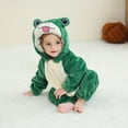 thumbnail image 5 of Odeerbi Toddler Boys Girls Animal Dress Up Clothes Flannel Fleece Jumpsuits Winter Thermal Hooded Rompers Toddler Cute Bodysuit Long Sleeve Hooded Onesie Toddler Clothes Green, 5 of 9