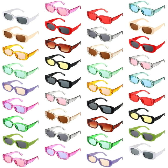 Gafas de Sol Ecally Retro Rectangulares Vintage de los 90 para Mujer y Hombre