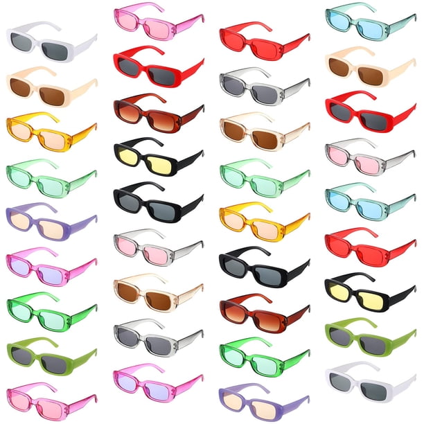 Gafas de Sol Ecally Retro Rectangulares Vintage de los 90 para Mujer y Hombre