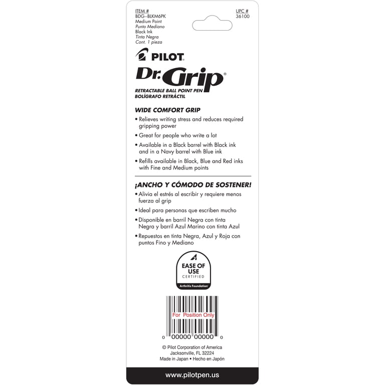Dr. Grip Retractable Ballpoint Pen, Medium, Blue photo 3