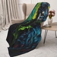 thumbnail image 3 of Sikiie Realistic Style Wolf Warrior Cozy Flannel Fleece Throw Blanket: Lightweight & Thick for All Seasons - Perfect for Women, Men, & Kids"80"x60", 3 of 6