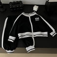 thumbnail image 7 of Ruyang Boys Girls Gym Athletic Sets 2 Piece Sweatsuit Zip Up Jacket Baggy Sweatpants Suit Fall Winter Striped Tracksuit Winter Clothes, 7 of 7