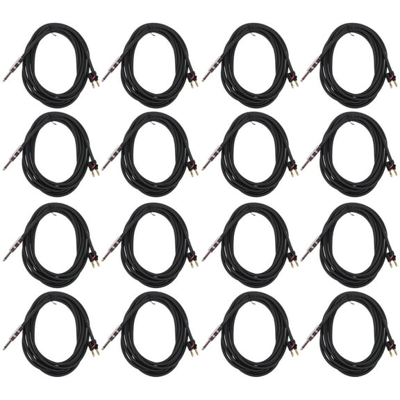 16 Rockville RCXBN15 15 Ft 1/4" to Banana Speaker Cables, 16 Gauge, 100% Copper!