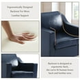 thumbnail image 5 of Swivel Accent Chair with Plump Back Pillow, PU Leather Swivel Armchair for Living Room, Comfy Vintage Barrel Chair for Adults(Leather Navy, Set of 1), 5 of 6