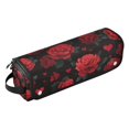 thumbnail image 2 of Hair Tool Organizer Bag with Heat Resistant Mat Removable Travel Storage Case for Hot Air Brushes Curling Irons Red Roses and Hearts Pattern, 2 of 8
