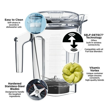 Vitamix - 64-ounce Blending Container with SELF-DETECT® - Clear