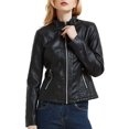 thumbnail image 2 of Chaqueta de piel Geschallino para mujer, piel sintética, color negro, talla M, 2 of 6