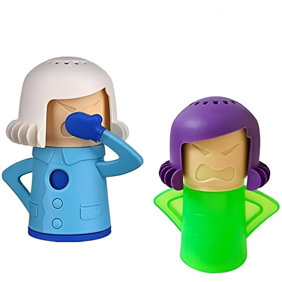 Angry Mama Microwave Steam Cleaner and Cool Mama Fridge Odor Absorber Deodorizer (Teal & Green)