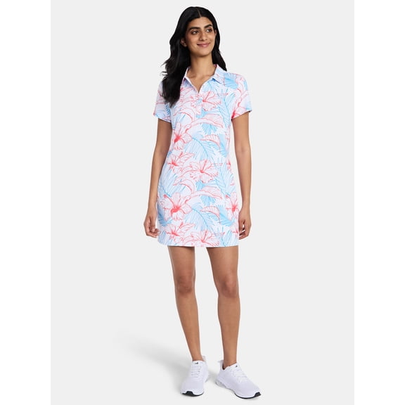 Birdie Bound Women's Anjie Golf Polo Dress with Bike Shorts Set, 2-Piece, Sizes XS-XXL