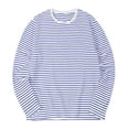 thumbnail image 6 of Guluxicc Striped Shirts for Men Classic Fit Crew Neck Long Sleeve Tops Summer Casual Outfit, 6 of 6