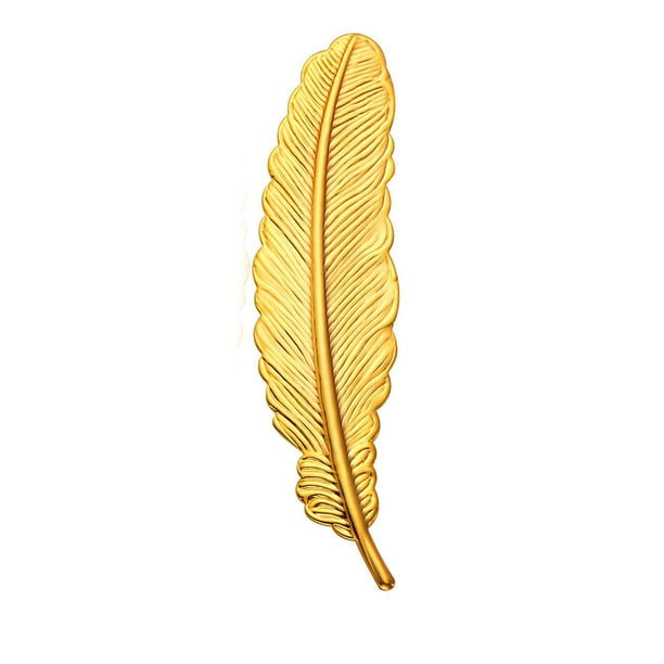 Broches Joyas para Mujeres Hombres, Acero Inoxidable Chapado en Oro Pluma/Flor/Árbol de la Vida/Foto Personalizada