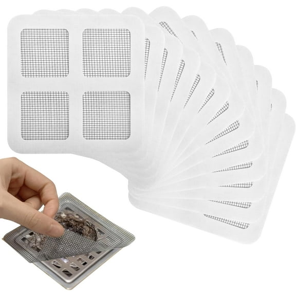 30 PCS Disposable Shower Drain Cover 4" X 4" Self-Adhesive Shower Drain Hair Catcher Sticker Drain Mesh Strainer Mesh Drain Cover for Bathroom