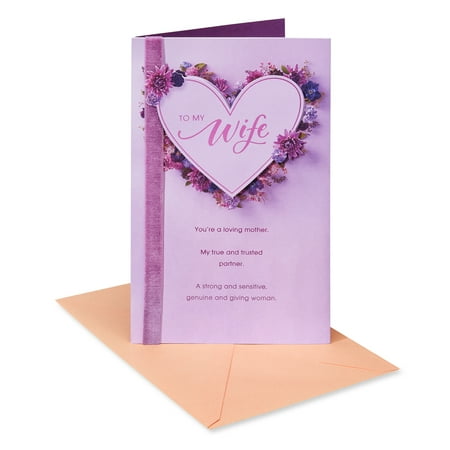 American Greetings Romantic Mother's Day Card for Wife (Photo Heart Wreath)