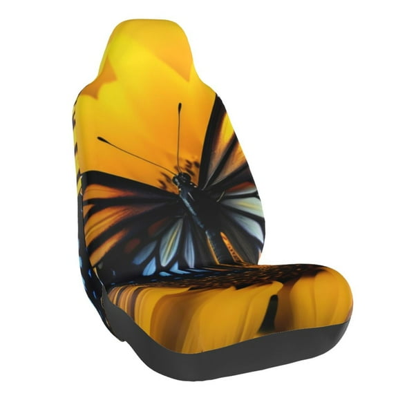 Naloa Butterfly On Sunflower Car Seat Covers Universal Front Seat Coves for Car Accessories ,Padded Car Covers for Automotive, SUV, Truck, and Van