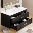 thumbnail image 4 of Modern Floating Bathroom Vanity Set, Wall Mounted Cabinet with Large Soft-Close Drawer and Gold Handle, Space-Saving Design, 4 of 7