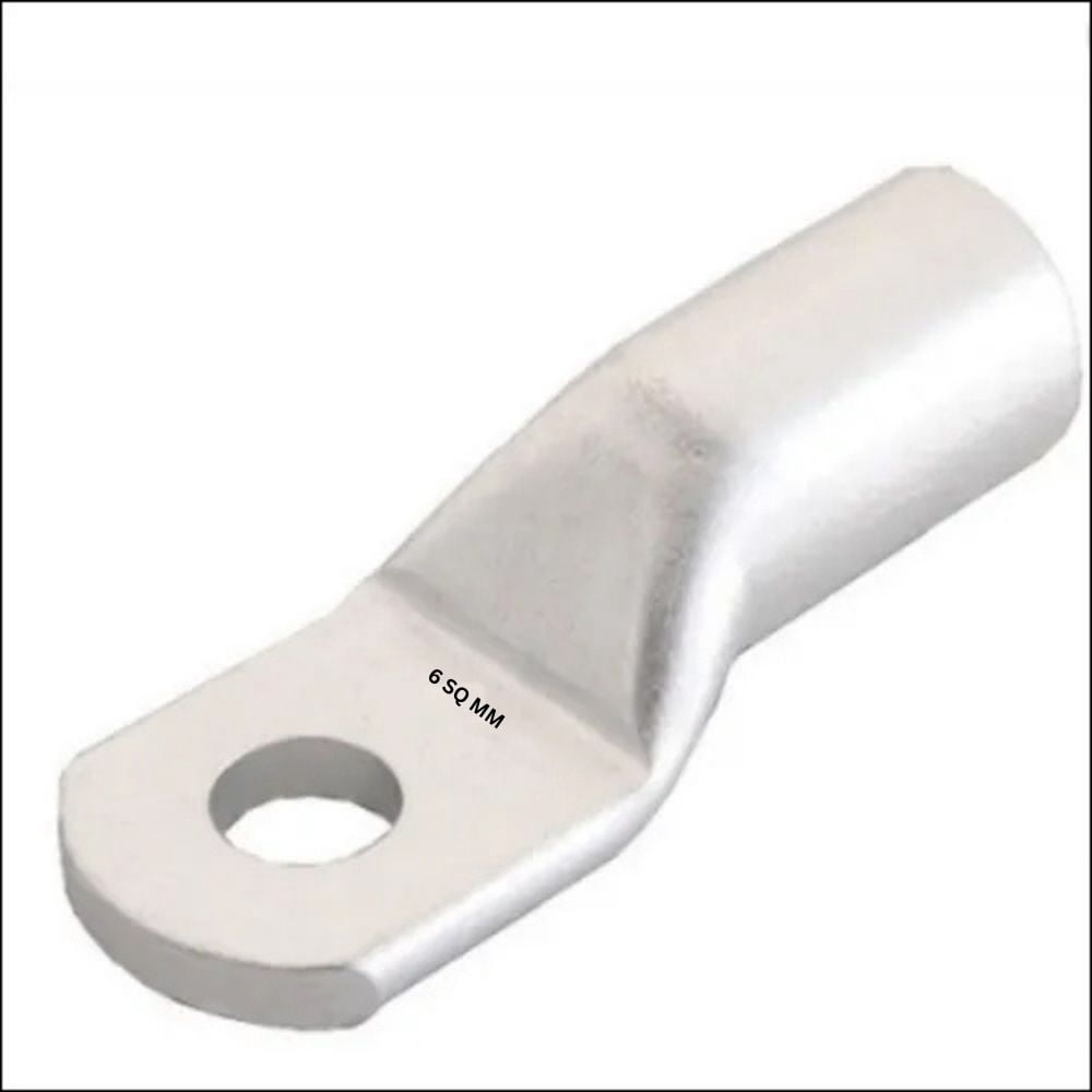 HLC Aluminum Lug | 6 mm² Wire Connector | Stud Hole | Heavy Duty Electrical Cable Lug | Crimp Type pack of 12