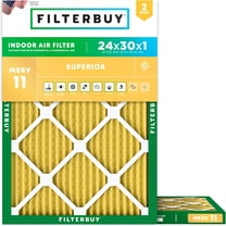 Filterbuy 24x30x1 MERV 11 Allergen Defense, Pleated HVAC AC Furnace Air Filters (2-Pack)