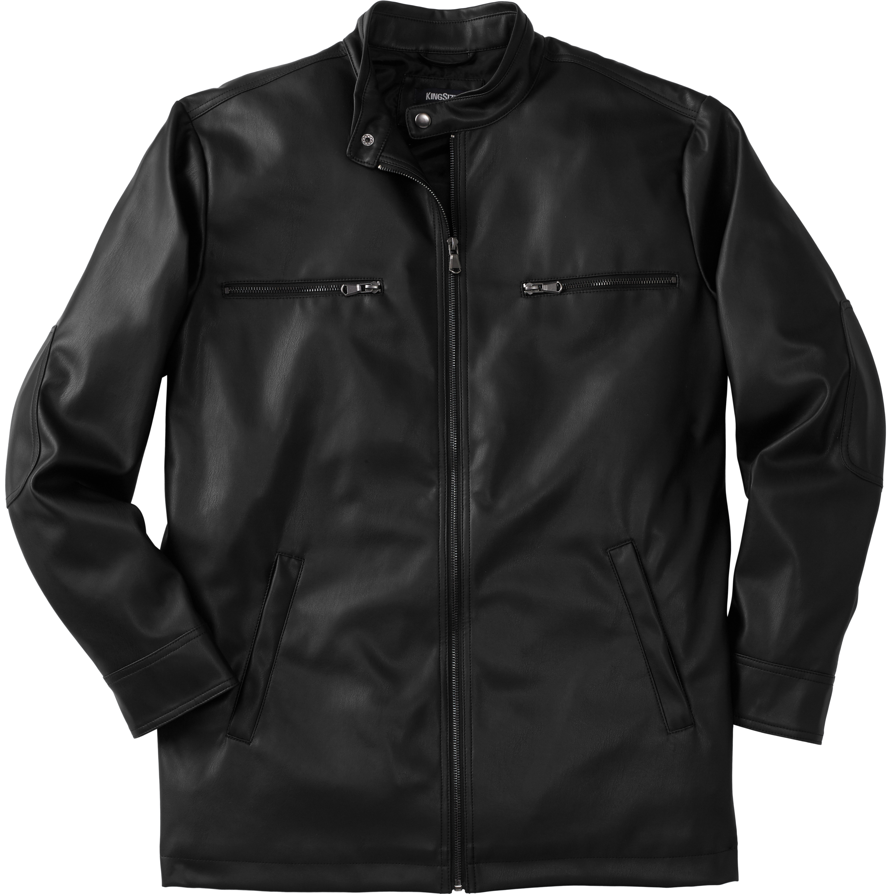 KingSize Mens Big /& Tall Faux Leather Moto Jacket