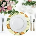 thumbnail image 5 of Pumpkin in Cute Style Round Place Mats Set of 1, Heat Stain Insulation Table Mats Non-Slip Grid Woven Placemats 15.4 Inch for Kitchen Dining Table Holiday, 5 of 7