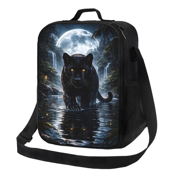 Panther Lunch Bag Insulated Thermal Lunch Box with Shoulder Strap & Handle for Women and Men