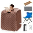 thumbnail image 1 of Costway Portable Steam Sauna w/ 9-gear Adjustable Temperature & Herbal Box Coffee, 1 of 9