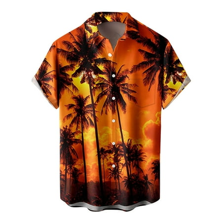 

Mens Fashion And Leisure 3D Digital Printing Buckle Lapel Short Sleeve Shirt Top Mens Pajama Shirts Short Sleeve