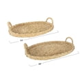 thumbnail image 2 of Bloomingville Decorative Handwoven 24" & 28" Oval Seagrass & Rattan Trays with Handles (Set of 2 Sizes), 2 of 7