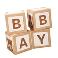 thumbnail image 1 of Balloons Boxes with BABY Letters for Baby Shower, Birthday Balloon Blocks Decorations for 1st Baby Shower, Gender Reveal Party, Newborn Photo Props Light Brown, 1 of 8