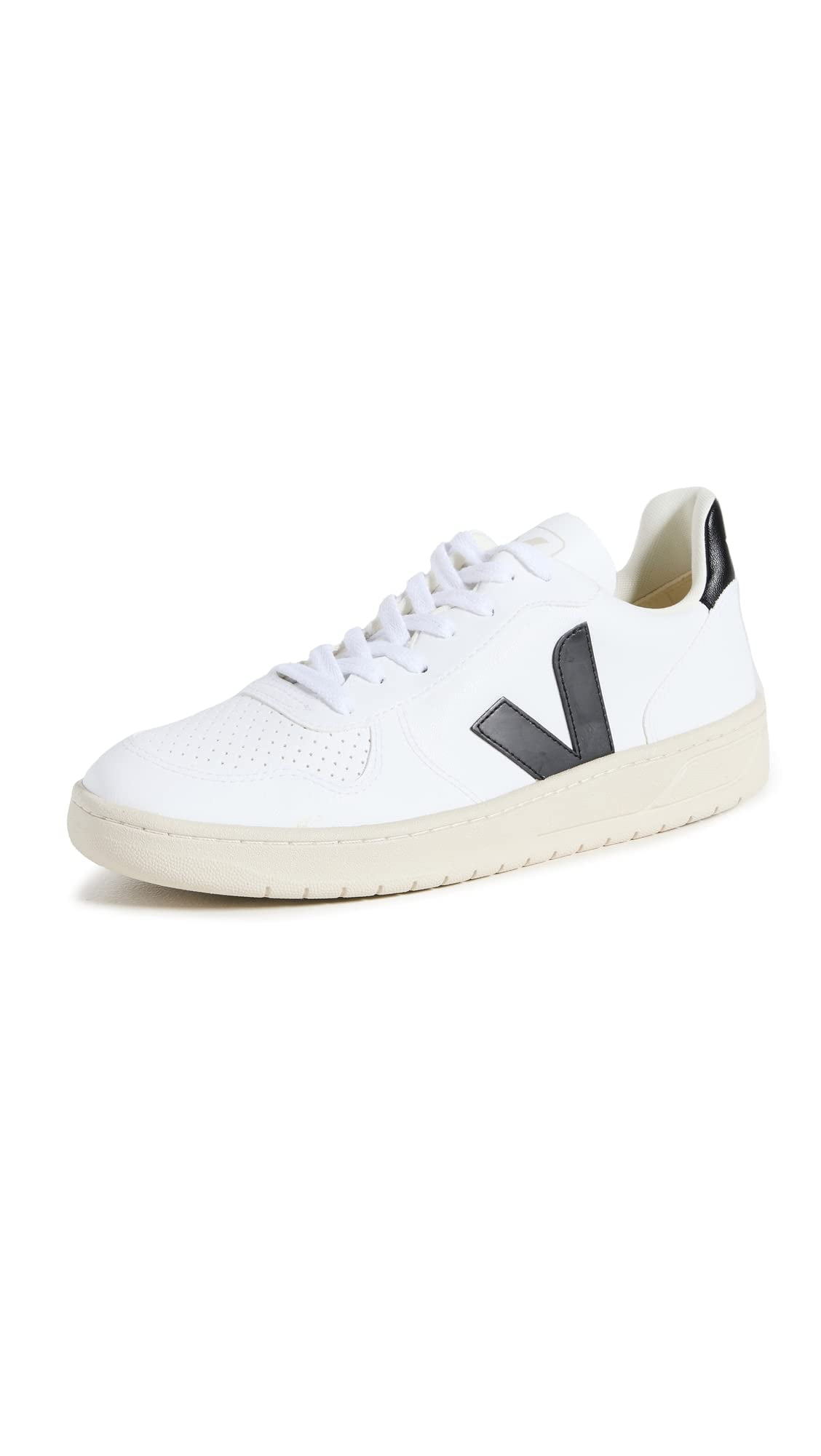 Veja Men's V-10 CWL Sneakers - White/Black, Size 11 Medium US, Sustainable Materials