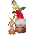 thumbnail image 1 of Chimenea inflable navideña con diseño de Gemmy Grinch and Max, 1,7 m de altura, 1 of 6