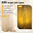 thumbnail image 2 of Gymax 6 FT Lighted Birch Tree w/320 Light LED Lights Weighted Base for Christmas White, 2 of 6