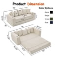 thumbnail image 5 of Leumius 76" Convertible Sofa Bed,Corduroy Boneless Couch with Cup Holders & Pocket,2-in-1 Sleeper Sofa Pull-out Couch Bed with 5 Pillows, Living Room, Small Spaces, Bedroom, No Assembly,Beige, 5 of 8