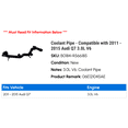 thumbnail image 2 of Coolant Line - Compatible with 2011 - 2015 Audi Q7 3.0L V6 2012 2013 2014, 2 of 3