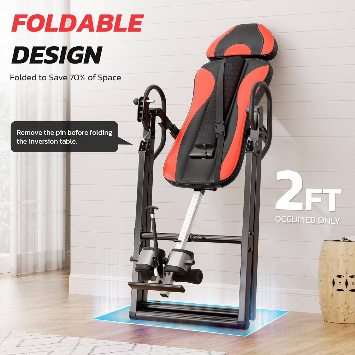 Elite Inversion Table 2025 yoleofitness: 3-in-1 Back Care Solution (Heat/Massage/Inversion), Remote-Controlled, Medical-Grade Ankle Locks, 320lbs Max Load
