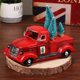 thumbnail image 4 of Camioneta roja Granja Camión de Navidad con luces Decoración del árbol de Navidad, 4 of 5