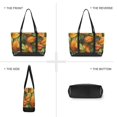thumbnail image 6 of FORMRS Canvas Laptop Tote Bag for Women with 15.6" Computer Compartments Shoulder Handbag, Green Retro Leaves, 6 of 7